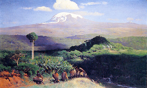 Krieger auf dem Pfad vor dem Kibo